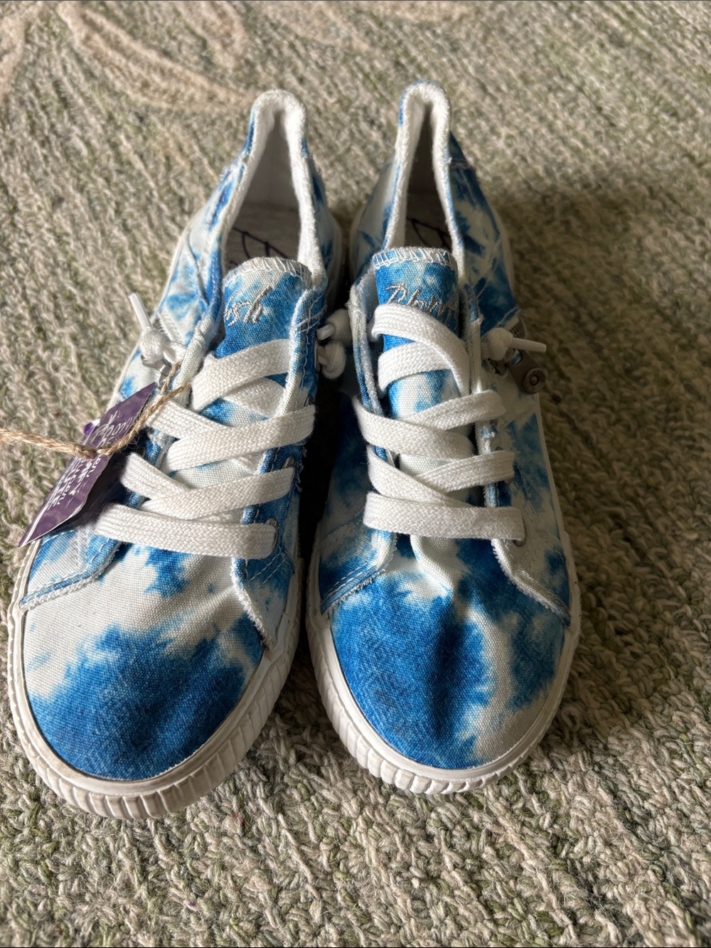 BlueTie-Dye Canvas Lace-Up Sneakers